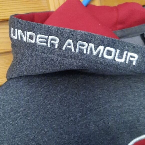 Under Armour Grey & Red Hoodie Size Small - Picture 3 of 4